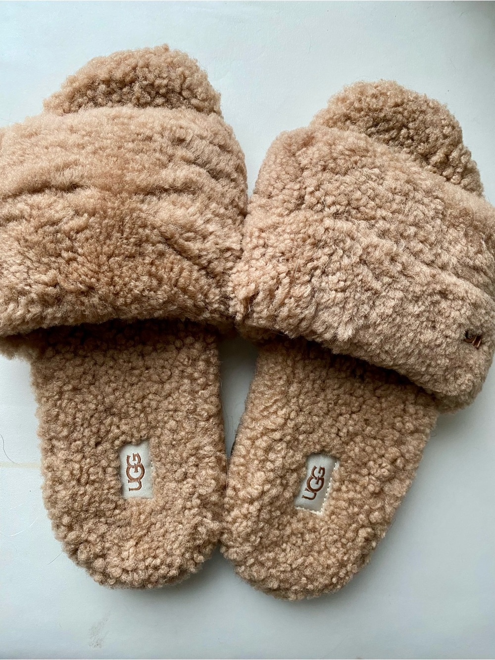 UGG Women’s Plush Slide Slippers - Tan